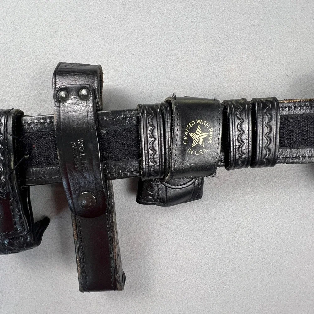 Safariland Duty Belt Rig Mens Basketweave Leather Tactical Police Gear Security